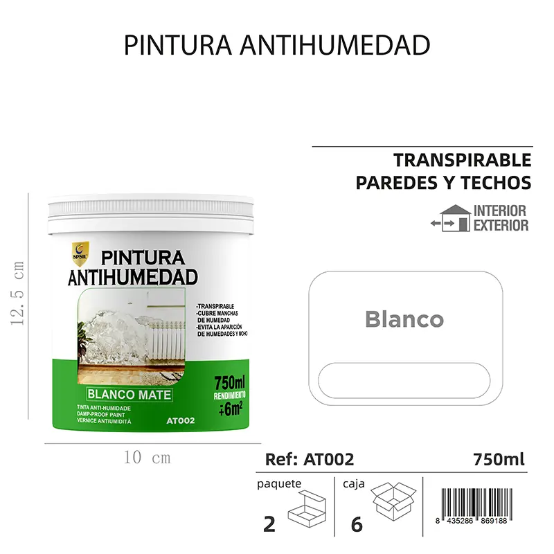 ANTIMOHO PINTURA 750 ML - ANTIHUMEDAD
