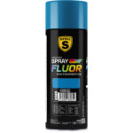 8695_Spray Fluorescente Azul Fluor de 400 ml, ideal para proyectos de señalización, decoración y arte. Proporciona un acabado brillante y visible en condiciones de poca luz o en ambientes oscuros.