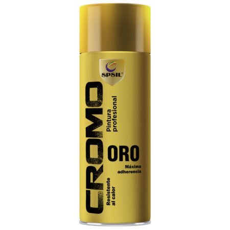 8688- 8599 Spray profesional Cromo Oro 200 ml y 400 ml, ideal para renovar y dar acabado a todo tipo de superficies como madera, metal y más. Perfecto para proyectos de decoración en casa.