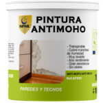 AT001_Pintura Antimoho 1kg SPSIL, cubre manchas de humedad y proporciona gran resistencia, sin olores y lavable, ideal para proteger tus paredes.