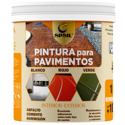 AT008-2_Pintura blanca para pavimentos SPSIL 750ml, perfecta para asfalto, cemento y hormigón, con acabado resistente y duradero.