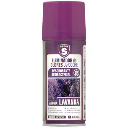 AU8036-3 Desodorante antibacterial y eliminador de olores Lavanda | Frescura de un solo uso