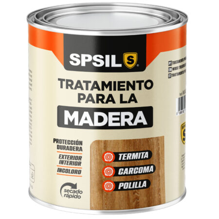 MAD001-1 Tratamiento SPSIL para madera, previene daños por termitas, carcoma y polilla, asegurando la durabilidad y protección de tus muebles y estructuras de madera.