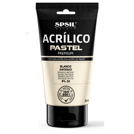 P1-31_Tubo 75 ml Pintura Acrílica Pastel Blanco Antiguo – Acabado Suave y Duradero para Creativos