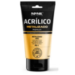 P3-1_Tubo 75 ml Pintura Acrílica Metalizado Oro – Acabado Suave y Duradero para Creativos