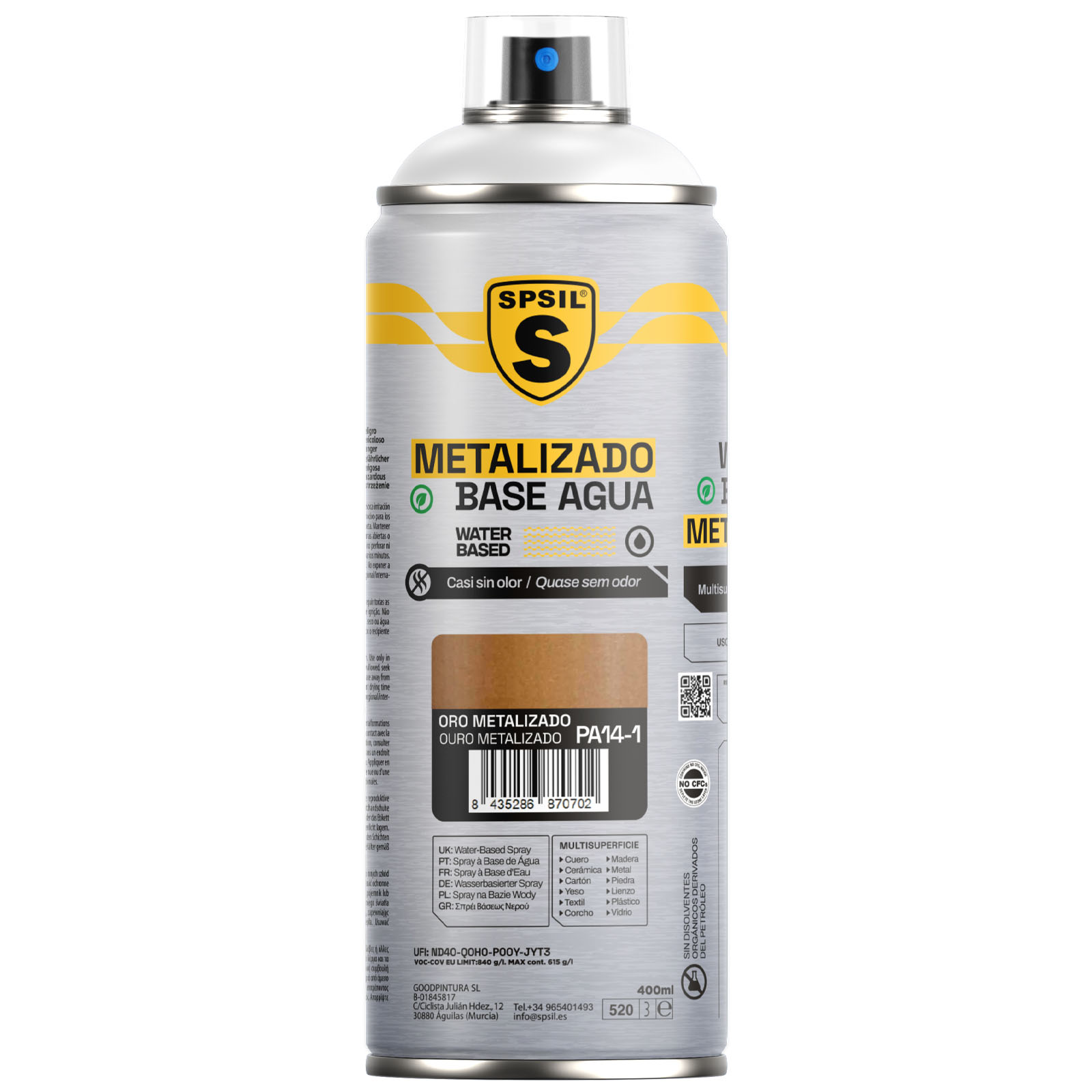 3 LATAS DE PINTURA EN SPRAY DORADO MATE | Acabado Metálico Para Interior Y Exterior, 400 Ml Cada Una