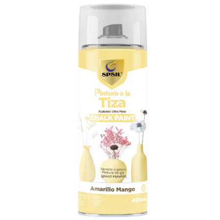 T-012_Pastel Chalk Paint Spray Pintura a la Tiza 400 ml Color Amarillo Mango – Acabado Ultra Mate para Perfecto para Muebles y Decoración